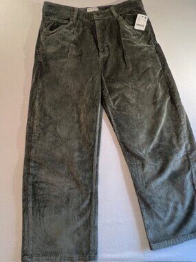 WE THE FREE Deep Trance Corduroy Jeans FREE PEOPLE buttonfly green women size 29